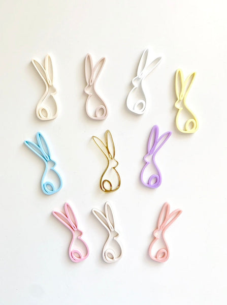Illustration Bunny  Pastel Rainbow Cupcake Plaque Charm