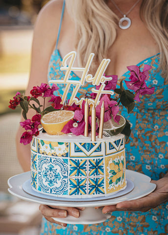 Double Layered Hello Thirty Hello Forty Cake Topper 30th Birthday Party