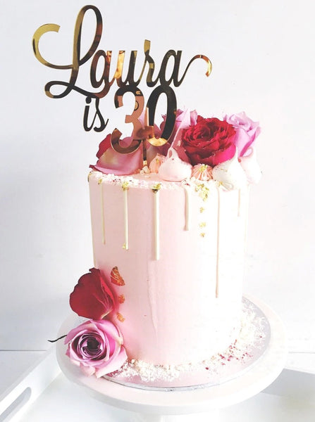 Hayley is 21 Custom Name & Age 21st Birthday Cake Topper