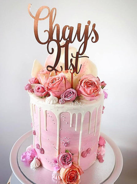 Chay's 21st Custom Name & Age Signature Birthday Cake Topper