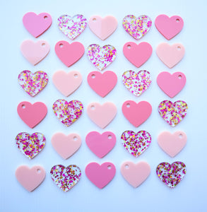Heart Tags Pastel Colours Acrylic Gift Tags