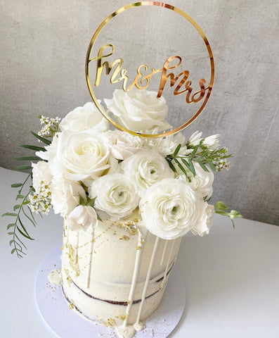 Mr & Mrs Mrs & Mr Mrs & Mrs Circle Wedding Cake Topper
