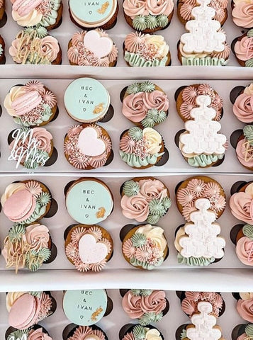 Engaged Bride to Be Future Mrs Mr&Mrs Set of 3 Acrylic Cupcake Charms