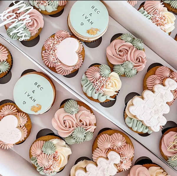 Engaged Bride to Be Future Mrs Mr&Mrs Set of 3 Acrylic Cupcake Charms