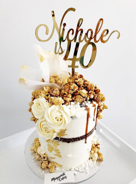Hayley is 21 Custom Name & Age 21st Birthday Cake Topper