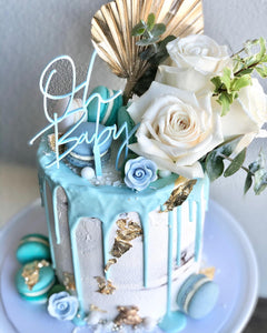 Mini Oh Baby Baby Shower Acrylic Cake Topper