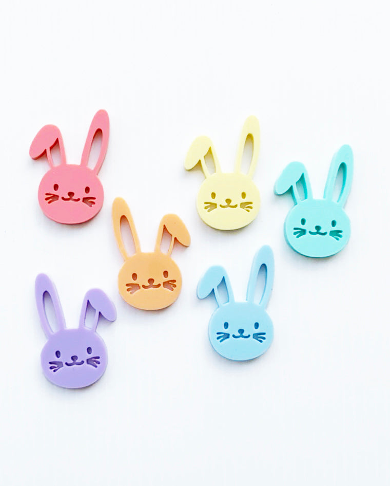 Happy Easter Pastel Rainbow Bunny Cupcake Plaque Charm