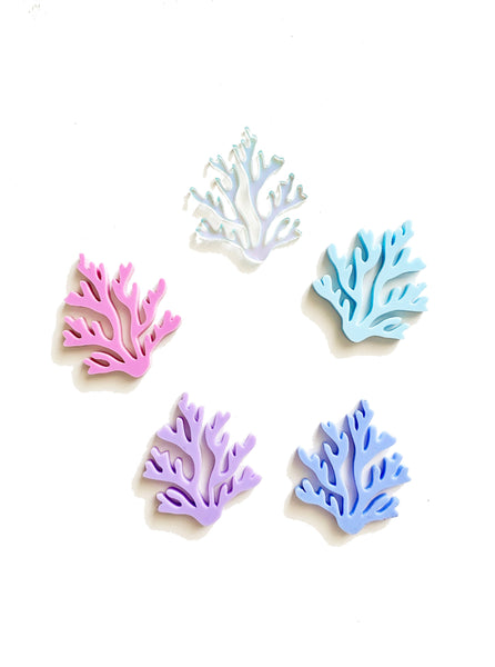 Coral Pastel Colours Acrylic Cupcake Charms Set of 6