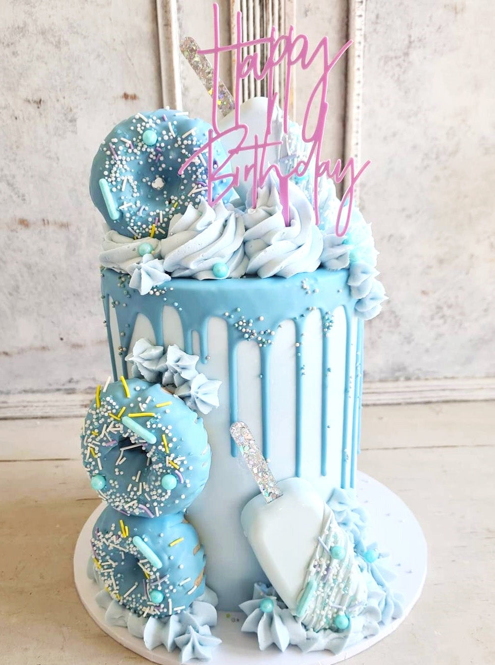 Mini Happy Birthday Acrylic Cake Topper
