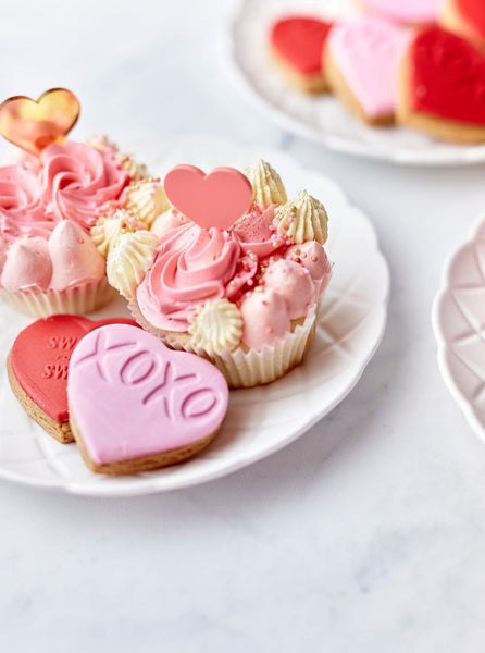 Heart Pastel Colours Acrylic Cupcake Toppers Set of 12