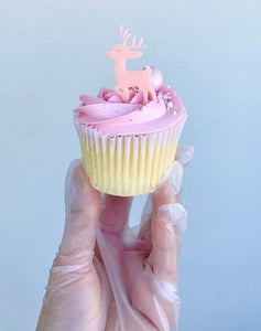 Christmas Reindeer Acrylic Cupcake Charm