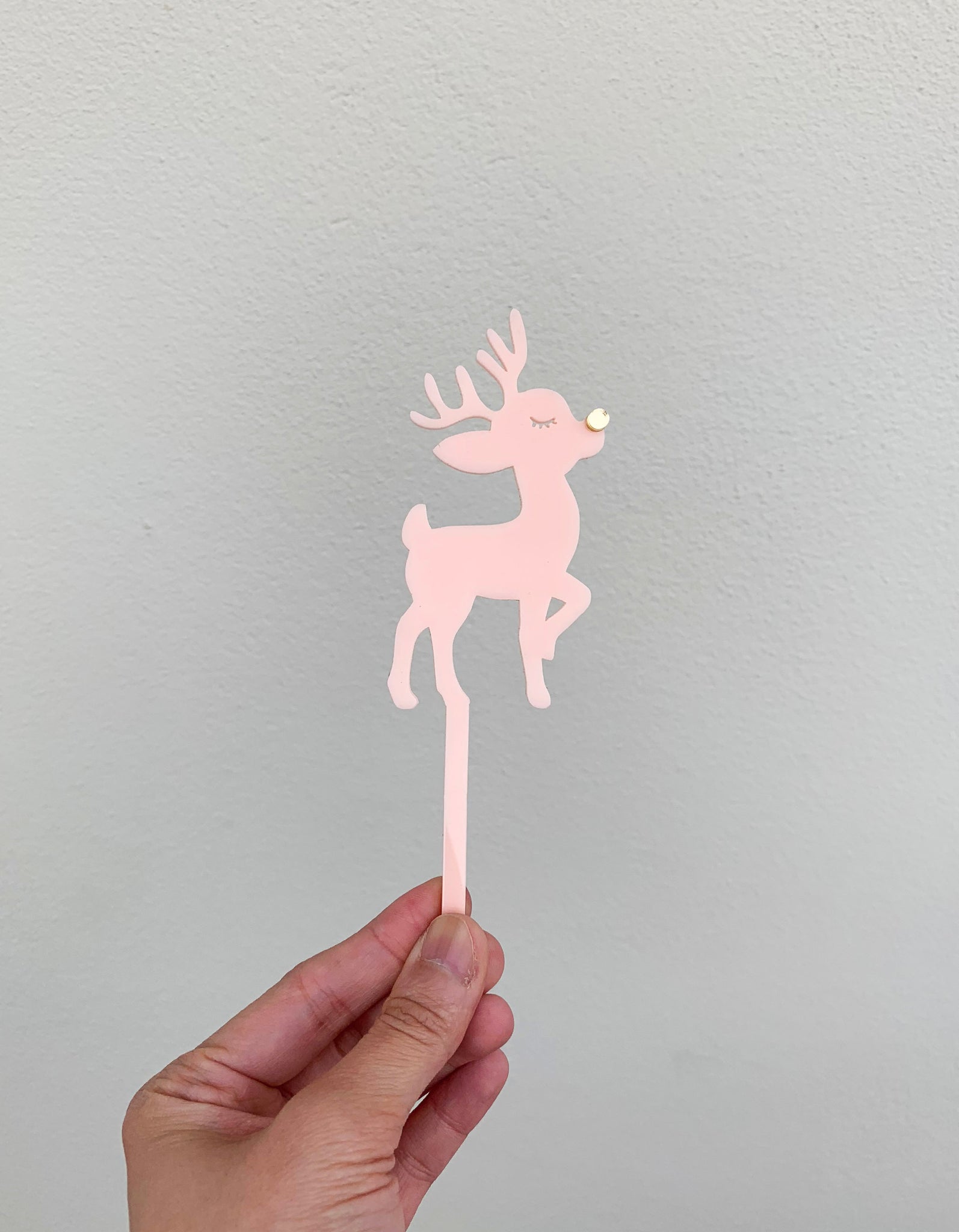 Christmas Reindeer Mini Double Layered Acrylic Cake Topper