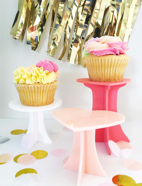 Heart Mini Cake Cupcake Acrylic Stands Acrylic