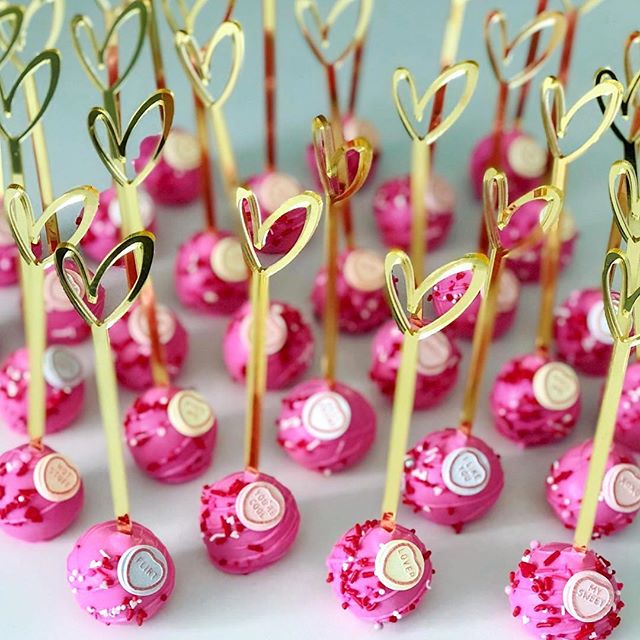 Heart Acrylic Cakepop Sticks Drink Stirrers