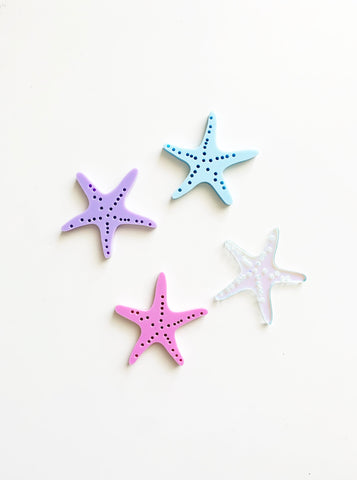 Star Fish Pastel Colours Acrylic Cupcake Charms Set of 6