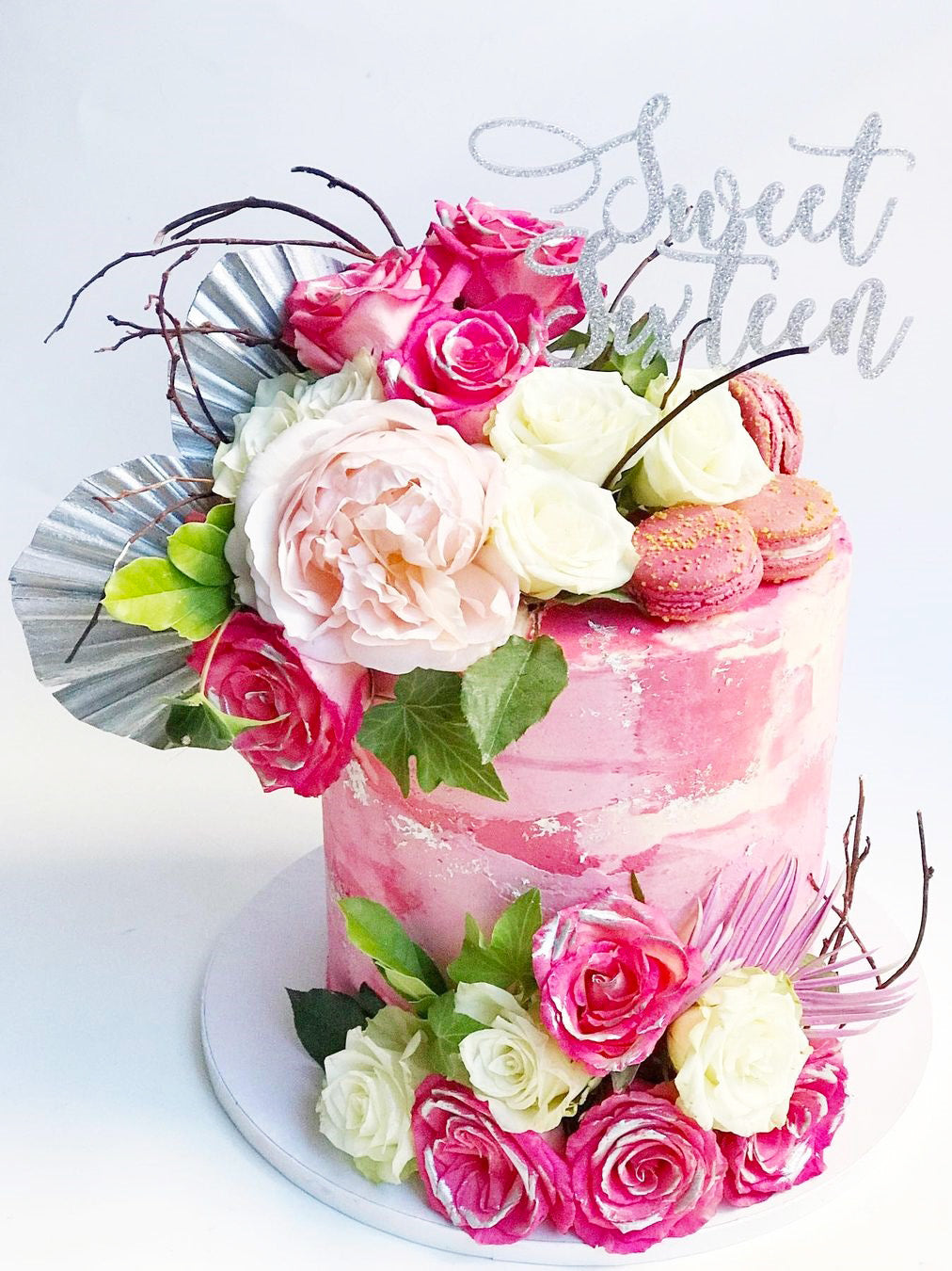 Sweet Sixteen Swirl 16th Birthday Cake Topper
