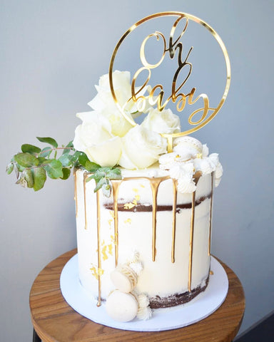 Circle Oh Baby Baby Shower Cake Topper