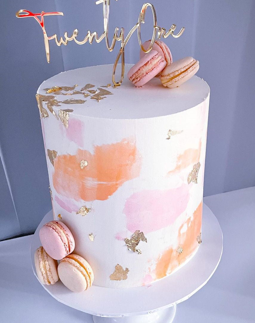 Twenty One Elegant Hand Writing 21st Birthday Cake Topper