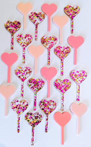 Heart Shape  Acrylic Cupcake Topper