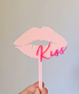 Lip Kiss Valentine's Day Acrylic Cake Topper