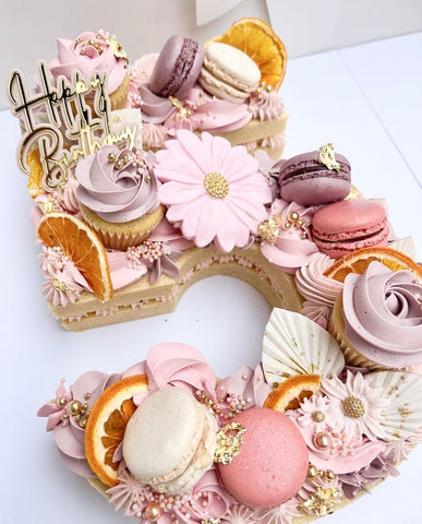 Double Layered Boho Happy Birthday Thank You Congratulations Set of 2 Acrylic Cupcake Charms