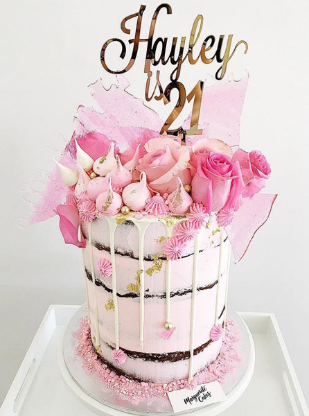 Hayley is 21 Custom Name & Age 21st Birthday Cake Topper