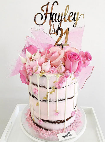 Hayley is 21 Custom Name & Age 21st Birthday Cake Topper
